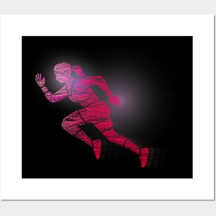 Runner Woman Abstract Posters and Art